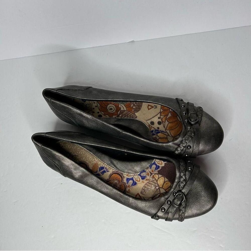 B.O.C Born Grey metallic flats ballet shoes 10 - Picture 4 of 8
